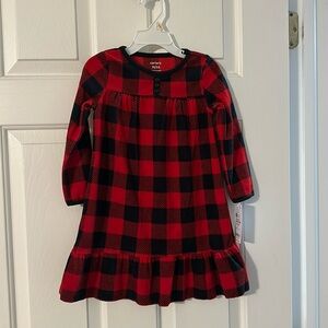 Carter’s Buffalo plaid fleece nightgown NWT